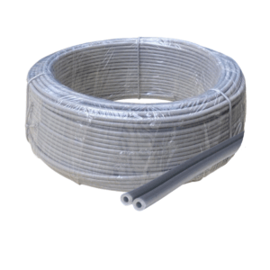 M27A - Mangueira Espagueti Dupla - PU - Ø Interno = 1,6mm Ø Externo = 3,0mm - Cor: Cinza